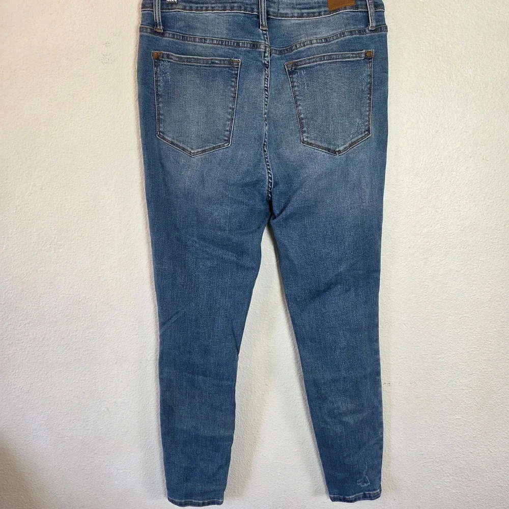 Judy Blue‎ Skinny Jeans High Rise Distressed Lemon Patch Denim Size 15